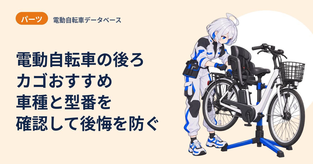 電動自転車の後ろカゴおすすめ 車種と型番を確認して後悔を防ぐ