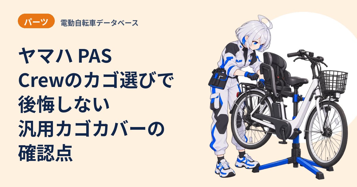 ヤマハ PAS Crewのカゴ選びで後悔しない 汎用カゴカバーの確認点